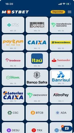 Mostbet levantamento mínimo